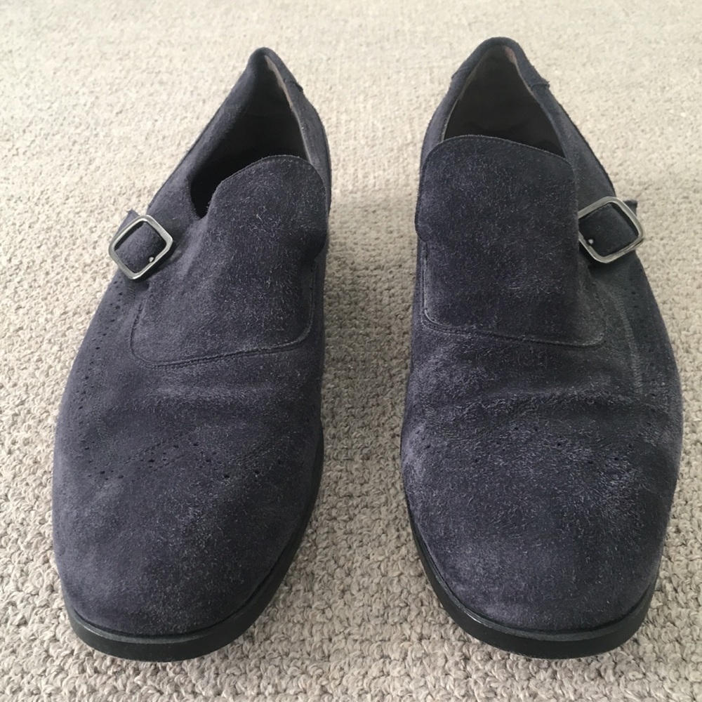 Ferragamo Midnight Blue Suede men's italian shoes - Picture 2 of 8